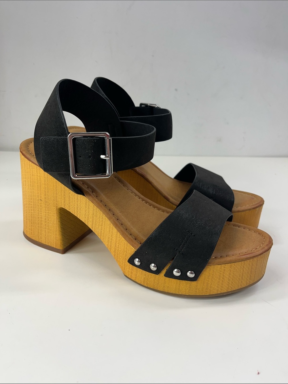 New MIA Liana Clog Sandal in Black Vegan Leather Size 10
